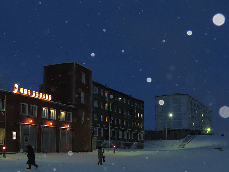 Тикси, январь 2013, полярная ночь